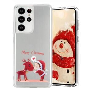 Christmas Santa & Reindeer Clear Phone Case – Samsung Galaxy S22 Ultra